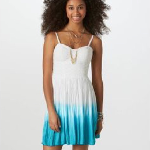 blue white ombre dress